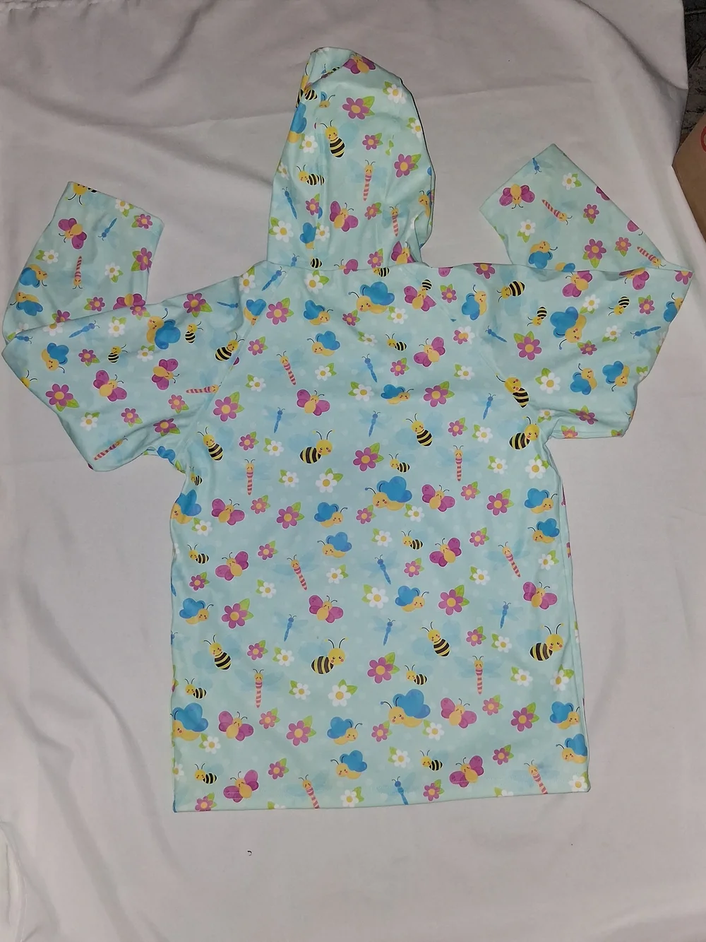 MUCKY WEAR Blue Teal Raincoat Hooded Waterproof Rain Jacket - Size 12 Kids